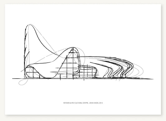 FK-077 Heydar Aliyev Cultural Centre Freezketch architectural sketch preview