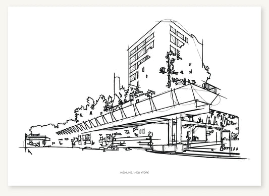 FK-144 Highline New York Freezketch architectural sketch preview