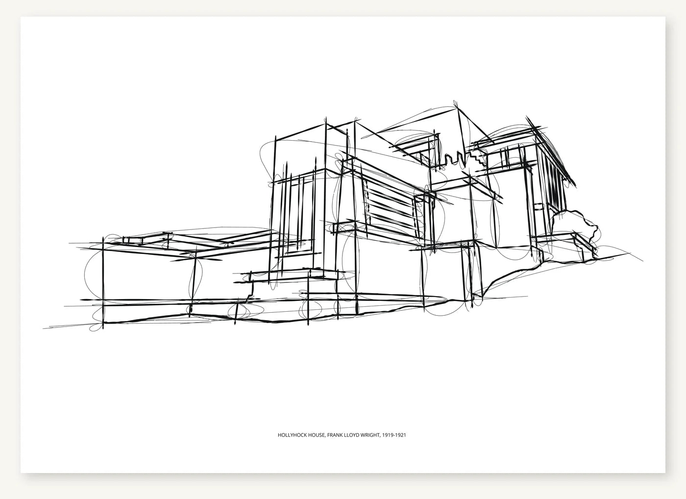 FK-057 Hollyhock House Freezketch architectural sketch preview