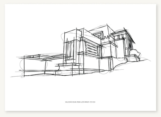 FK-057 Hollyhock House Freezketch architectural sketch preview