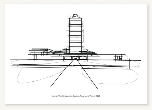 FK-086 Johnson Wax Headquarters Building Freezketch architectural sketch preview