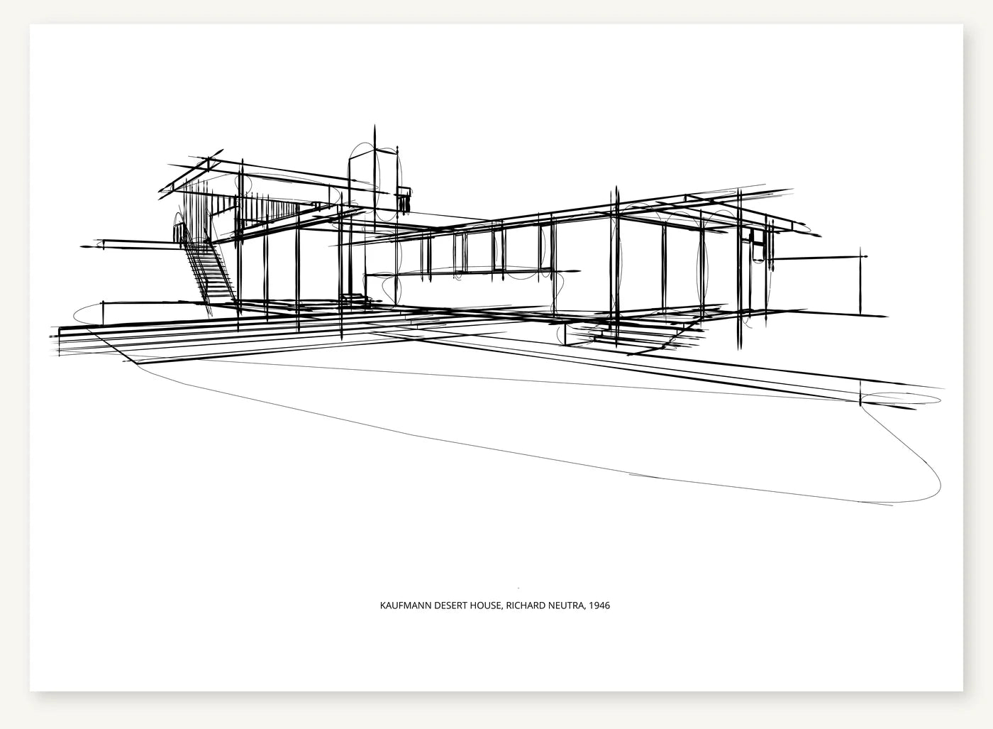 FK-151 Kaufmann House Freezketch architectural sketch preview