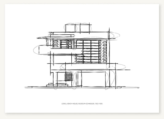 FK-066 Lovell Beach House Freezketch architectural sketch preview
