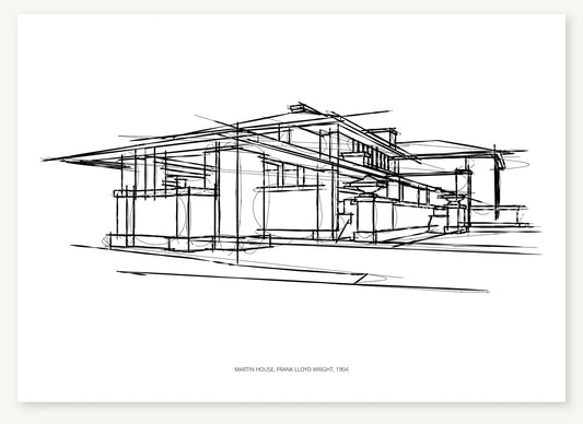 FK-004 Martin House Freezketch architectural sketch preview