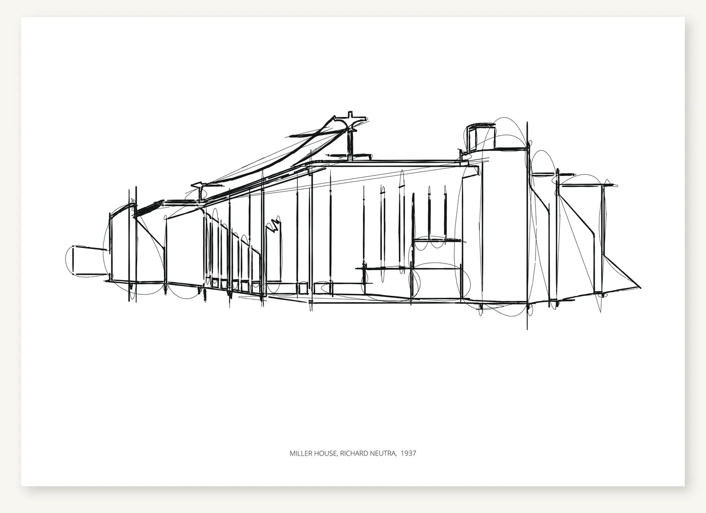 FK-109 Miller House Freezketch architectural sketch preview