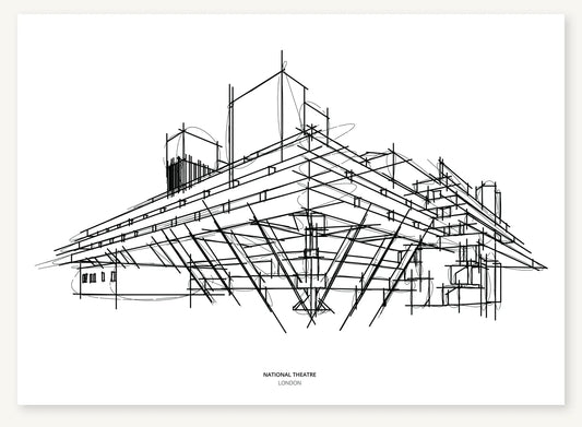 FK-068 National Theatre London Freezketch architectural sketch preview