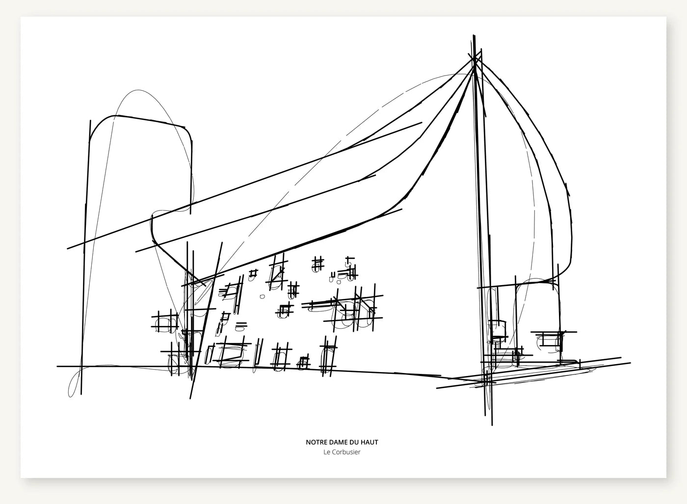 FK-117 Notre Dame du Haut Freezketch architectural sketch preview