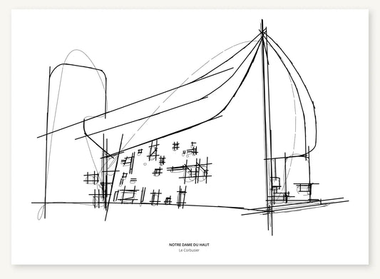FK-117 Notre Dame du Haut Freezketch architectural sketch preview