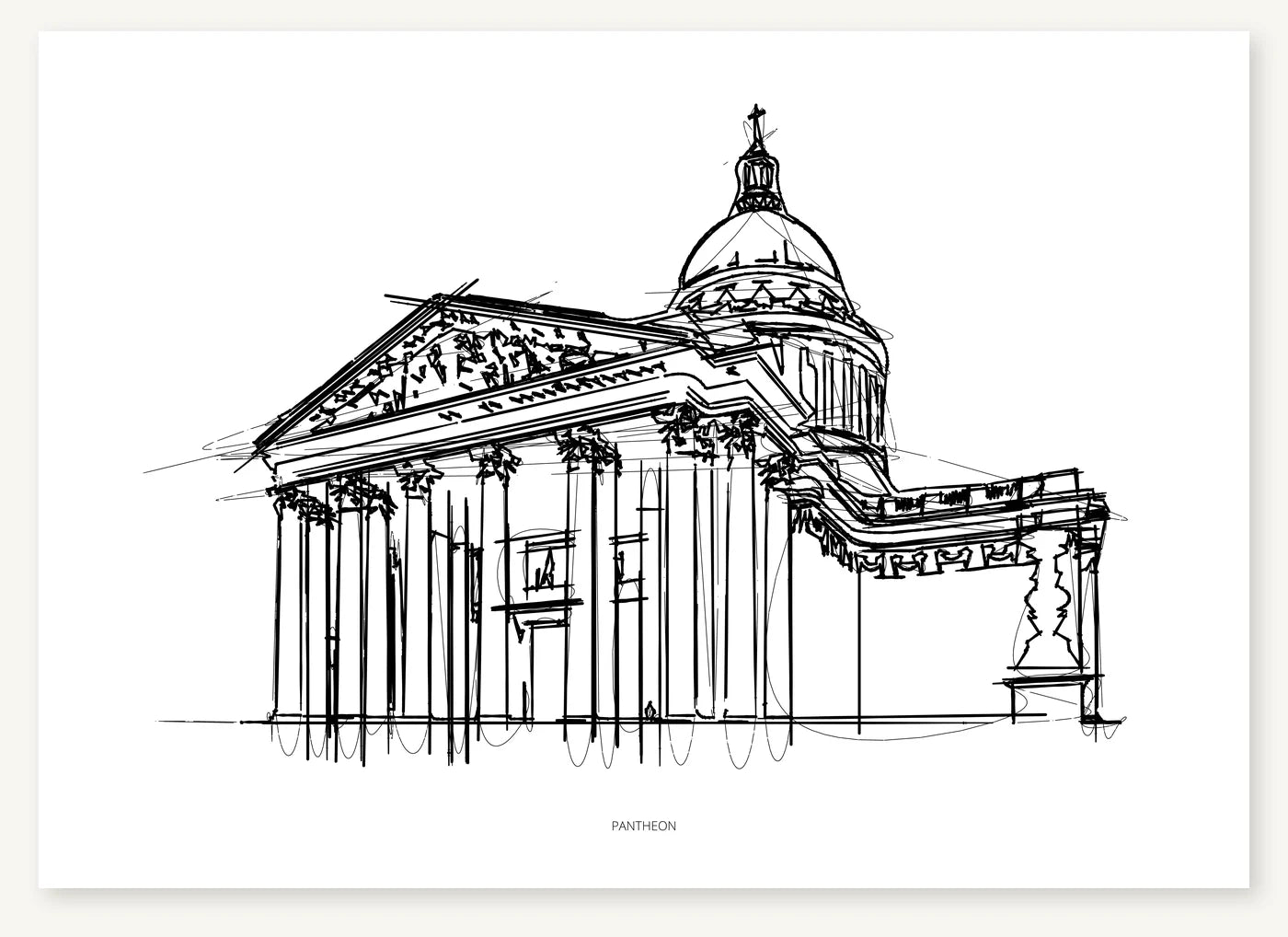 FK-143 Pantheon Freezketch architectural sketch preview