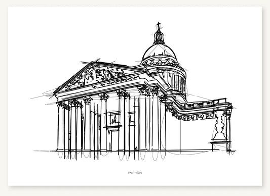 FK-143 Pantheon Freezketch architectural sketch preview