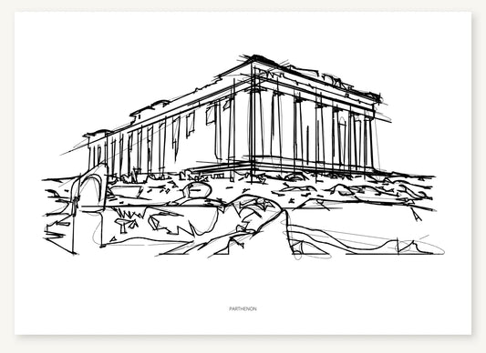 FK-081 Parthenon Freezketch architectural sketch preview