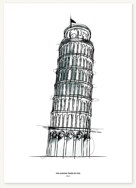 FK-154 Pisa Tower Freezketch architectural sketch preview