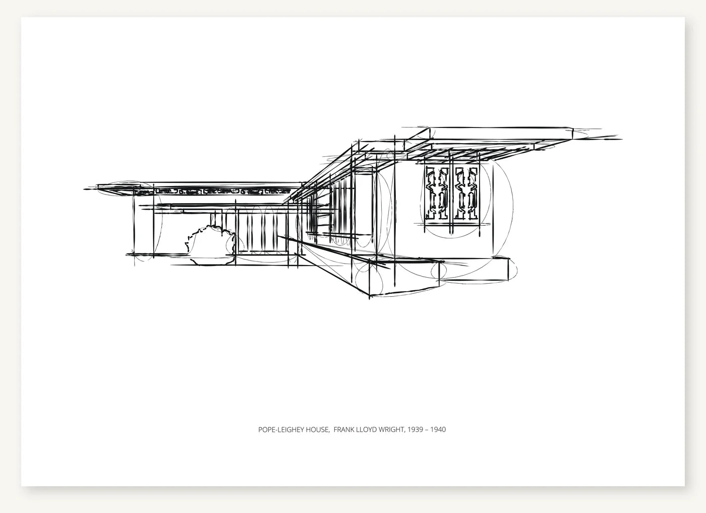 FK-102 Pope Leighey House Freezketch architectural sketch preview