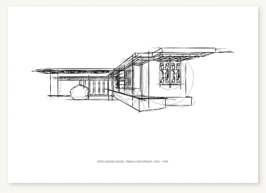 FK-102 Pope Leighey House Freezketch architectural sketch preview