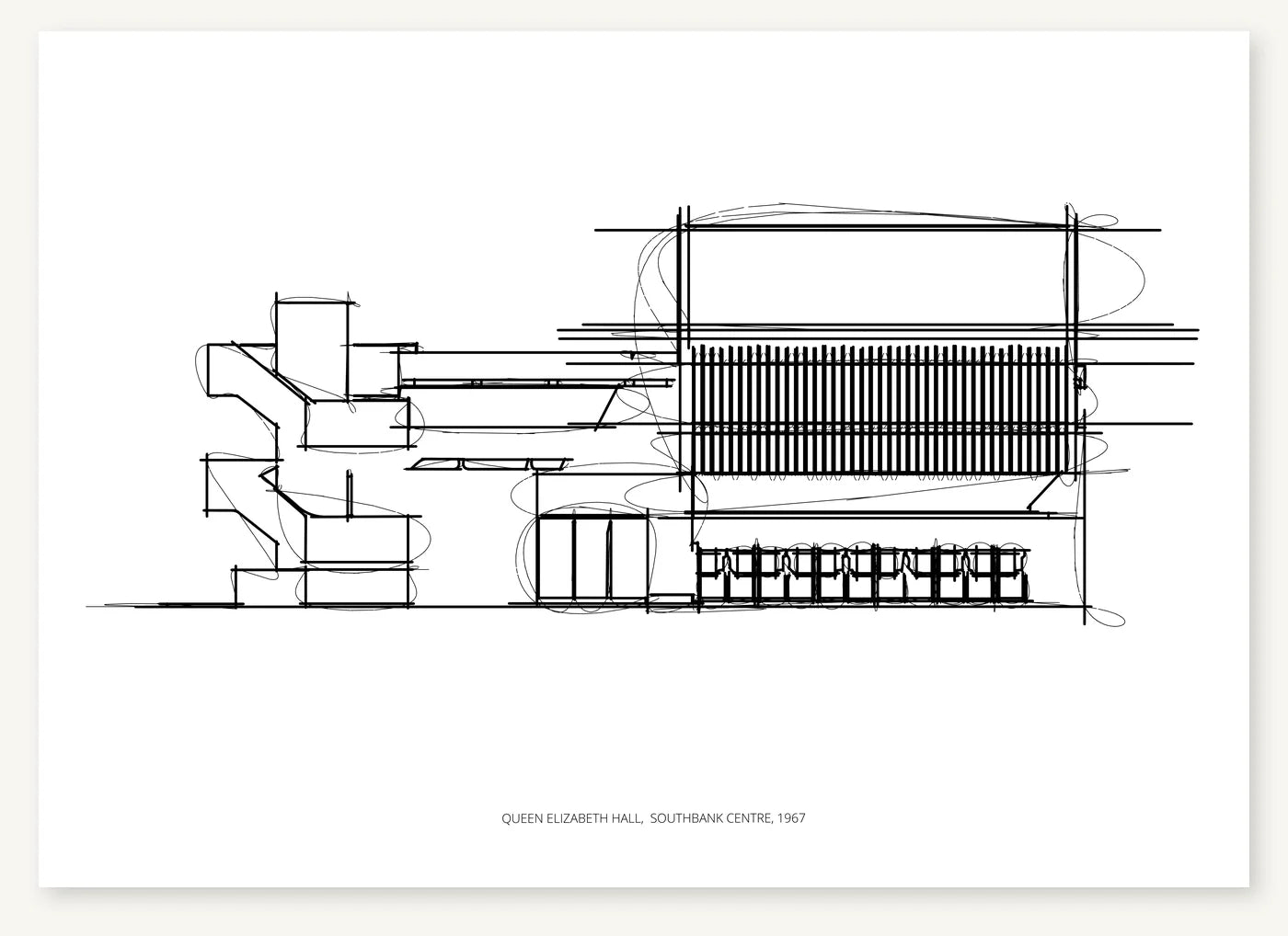FK-001 Queen Elizabeth Hall Freezketch architectural sketch preview