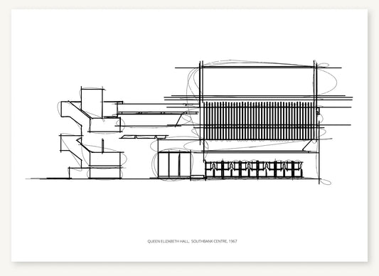FK-001 Queen Elizabeth Hall Freezketch architectural sketch preview
