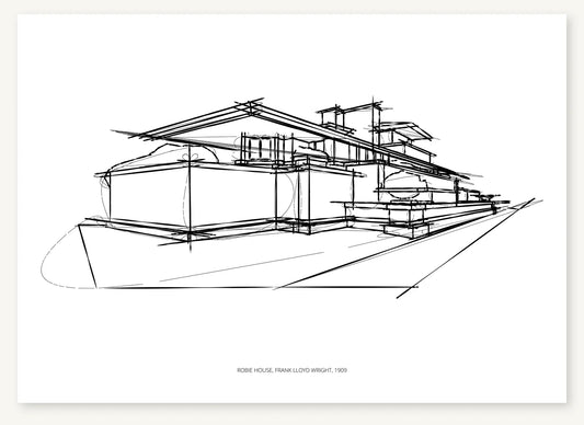 FK-101 Robie House Freezketch architectural sketch preview