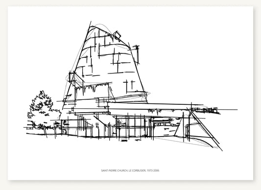 FK-155 Saint Pierre Church Freezketch architectural sketch preview