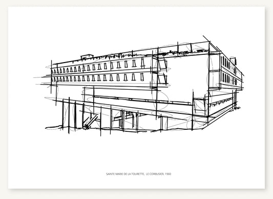 FK-059 Sainte Marie de la Tourette Freezketch architectural sketch preview