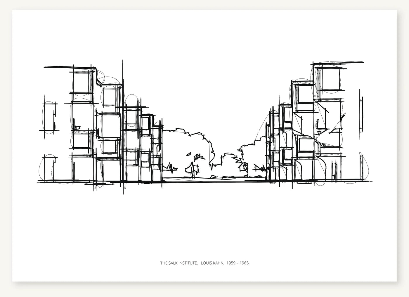 FK-148 Salk Institute Freezketch architectural sketch preview