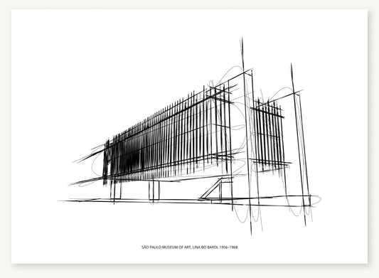 FK-094 Sao Paulo Museum of Art Freezketch architectural sketch preview