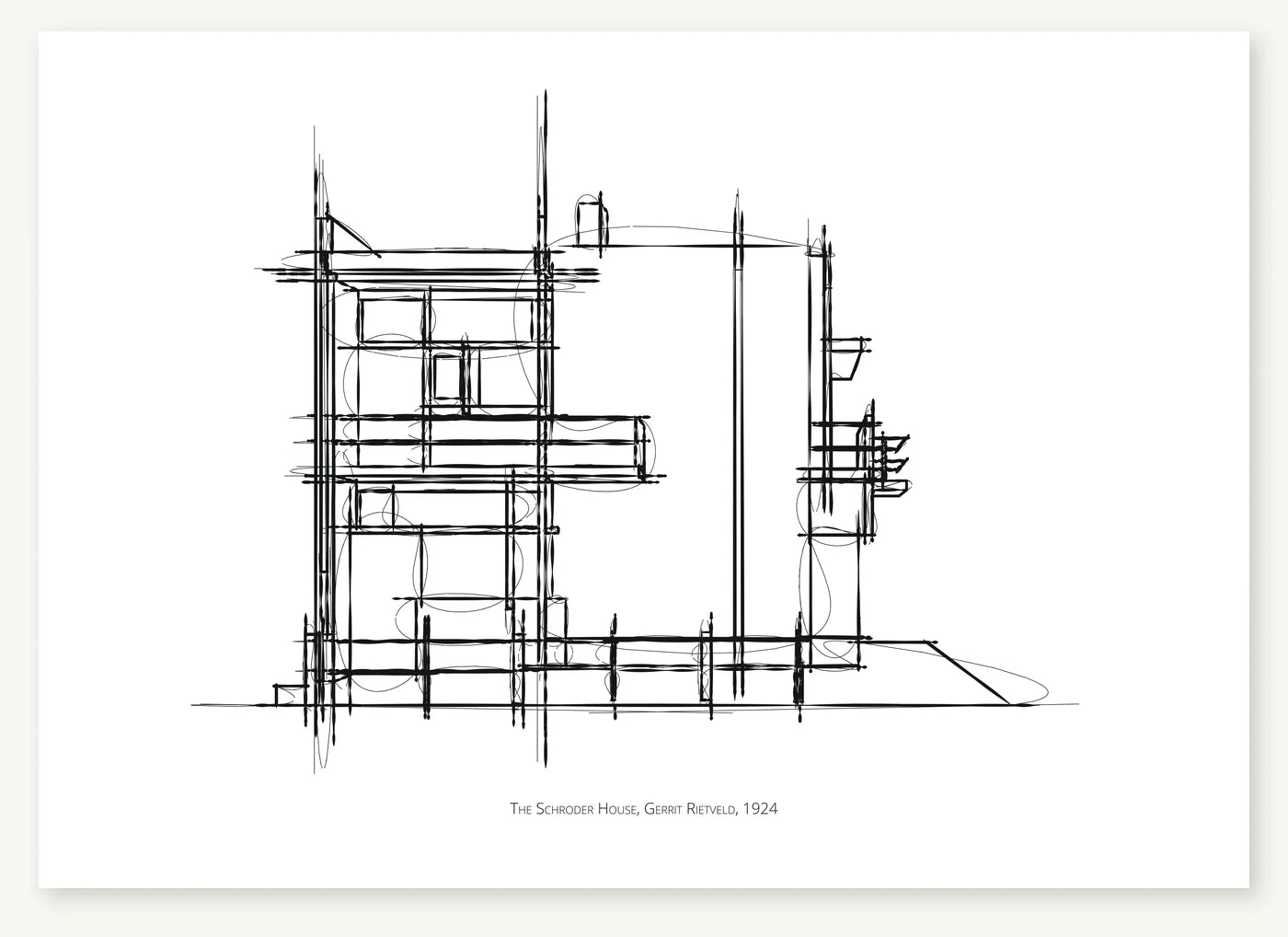 FK-133 Schroder House Freezketch architectural sketch preview