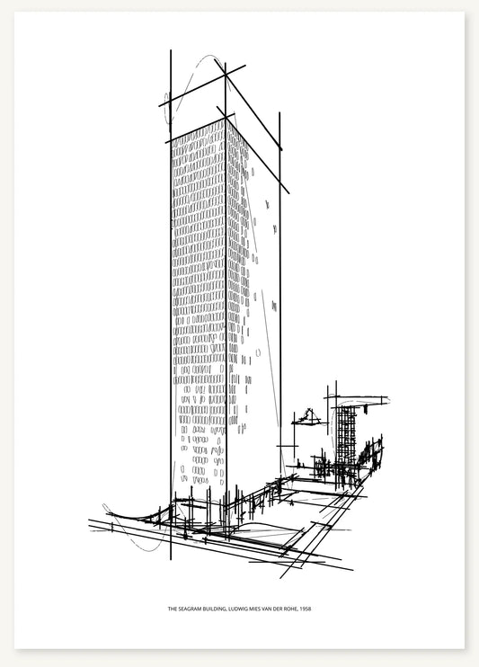FK-073 Seagram Building Freezketch architectural sketch preview
