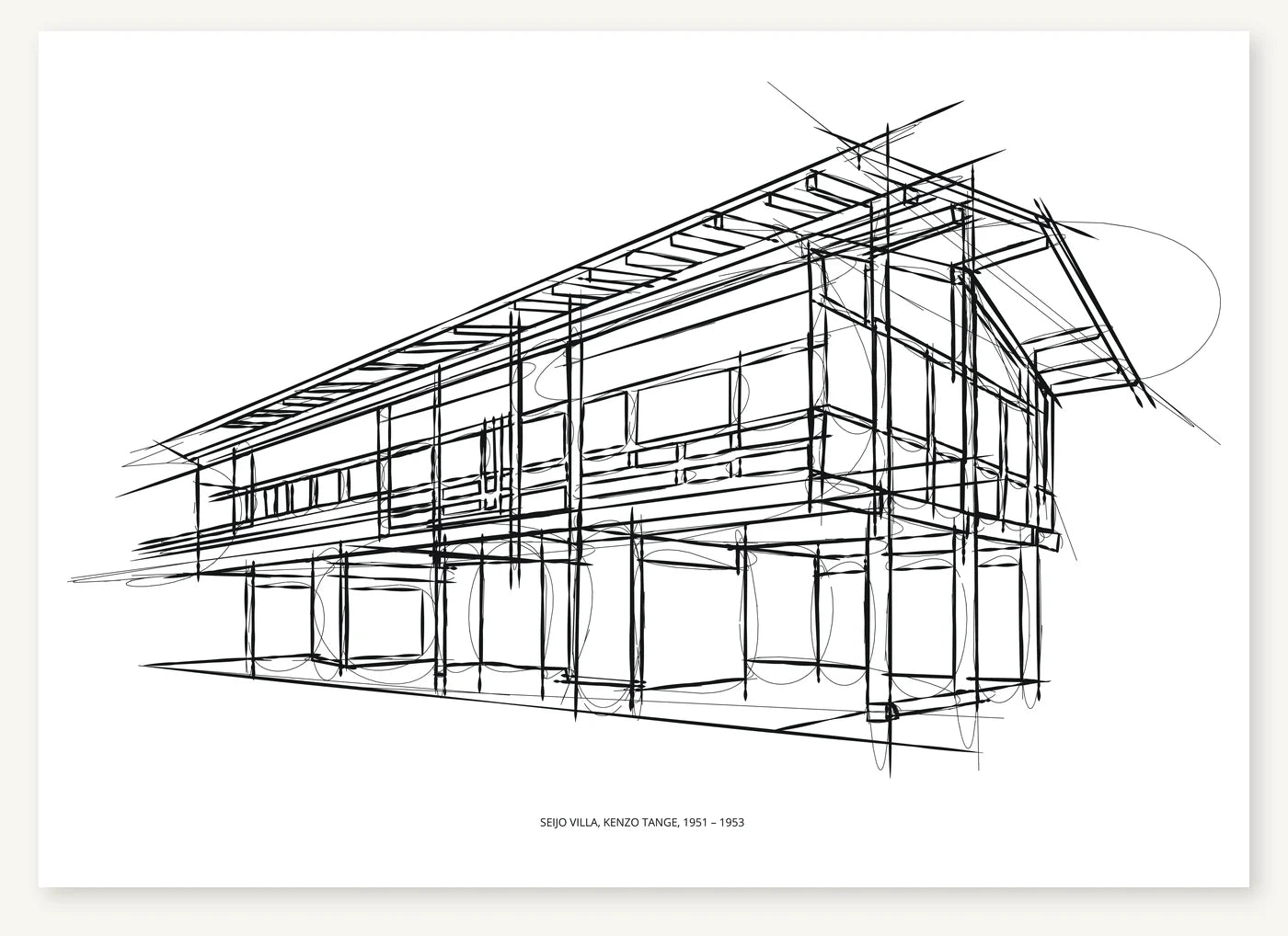 FK-009 Seijo Villa Freezketch architectural sketch preview