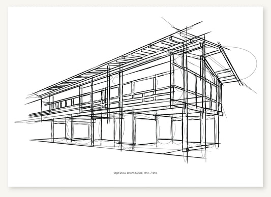 FK-009 Seijo Villa Freezketch architectural sketch preview