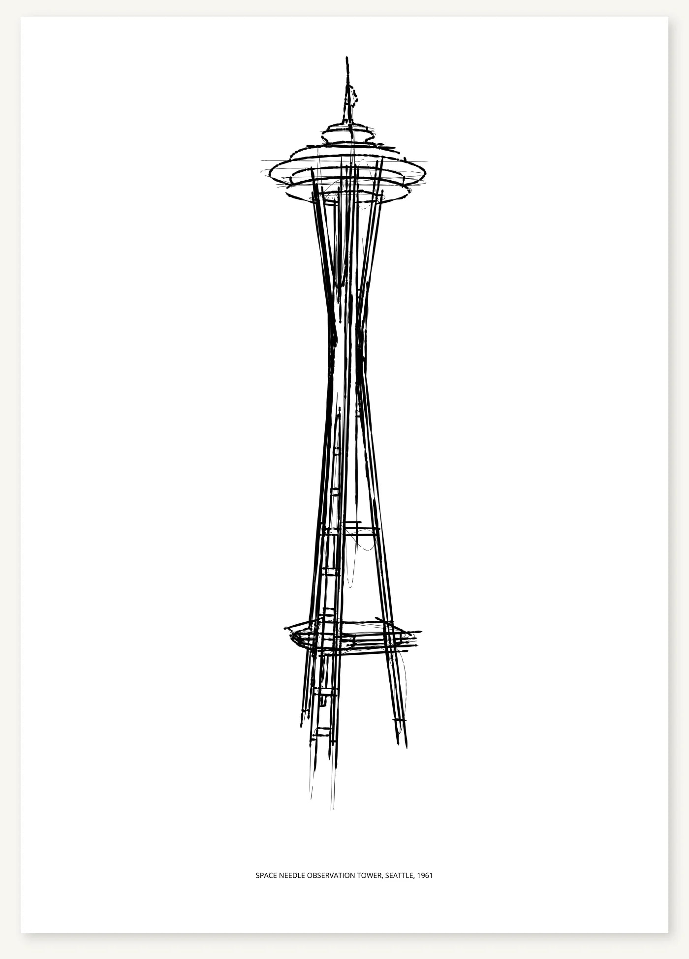 FK-029 Space Needle Observation Tower Freezketch architectural sketch preview