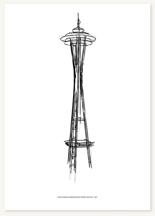 FK-029 Space Needle Observation Tower Freezketch architectural sketch preview