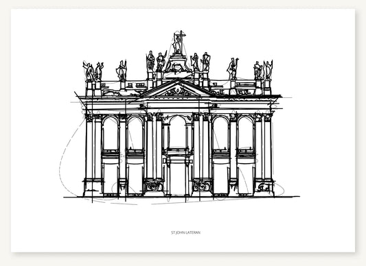 FK-025 St John Lateran Freezketch architectural sketch preview