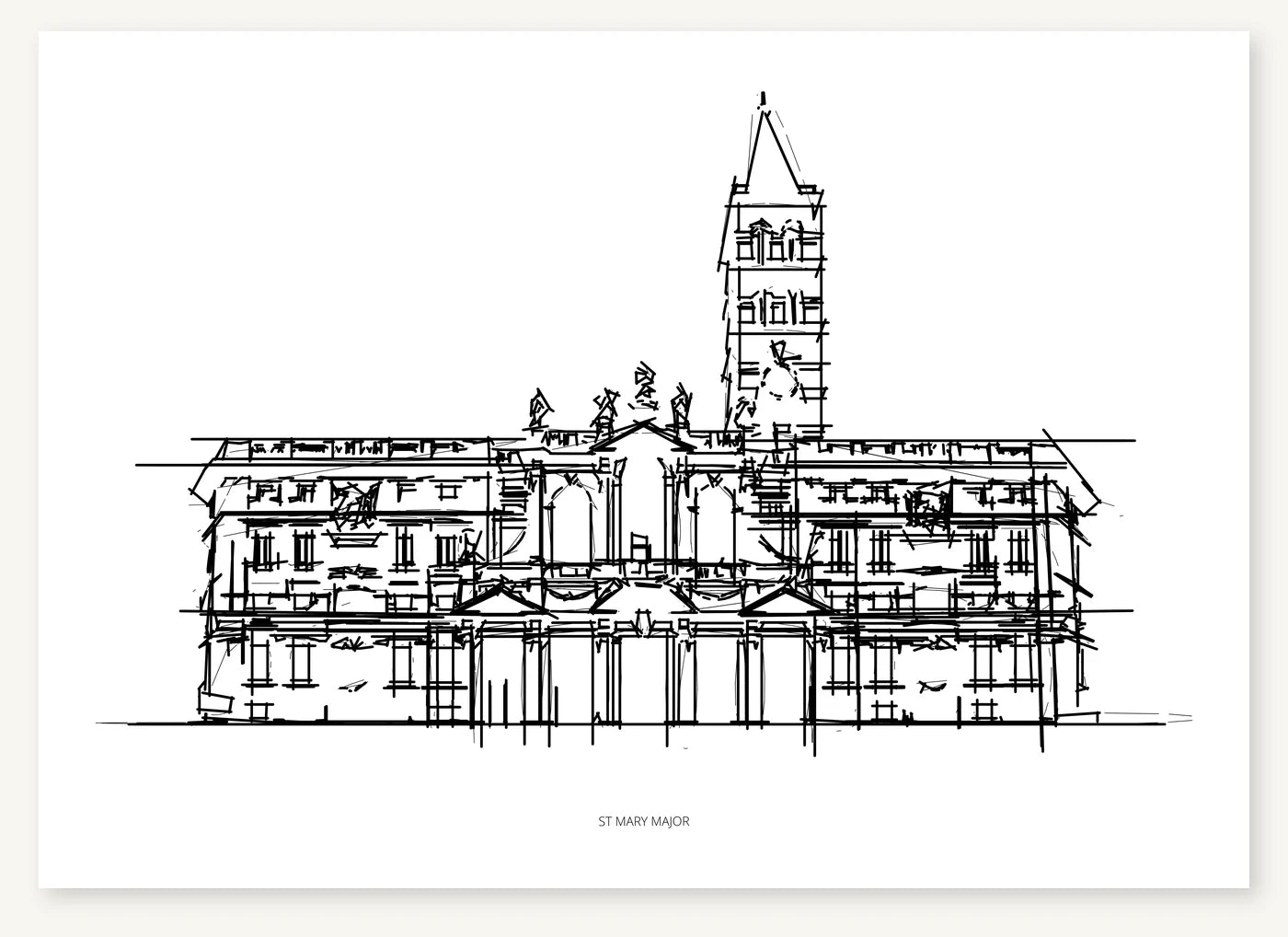 FK-095 St Mary Major Freezketch architectural sketch preview