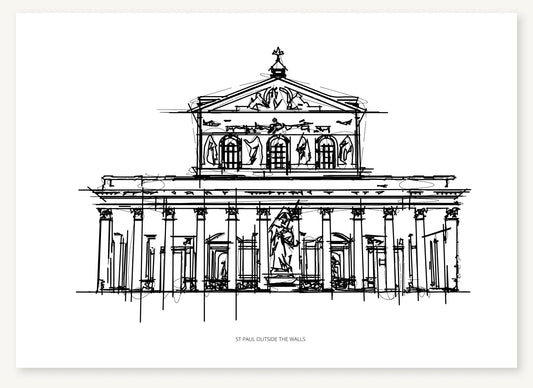 FK-028 St Paul Outside the Walls Freezketch architectural sketch preview