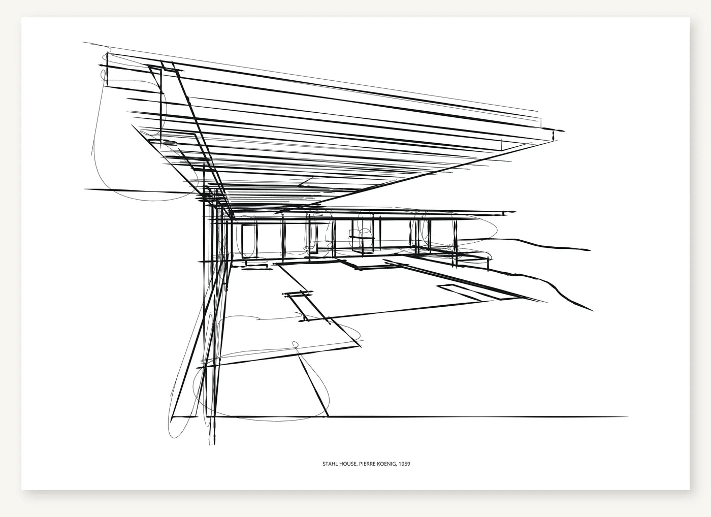 FK-038 Stahl House Freezketch architectural sketch preview