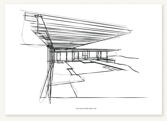 FK-038 Stahl House Freezketch architectural sketch preview