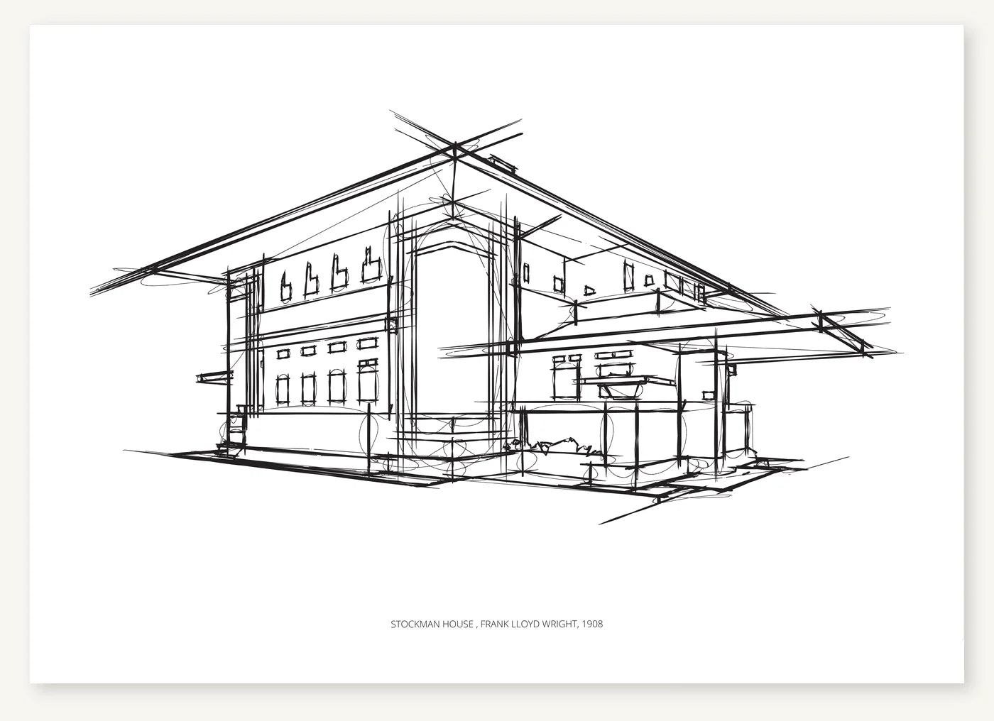 FK-185 Stockman House Freezketch architectural sketch preview
