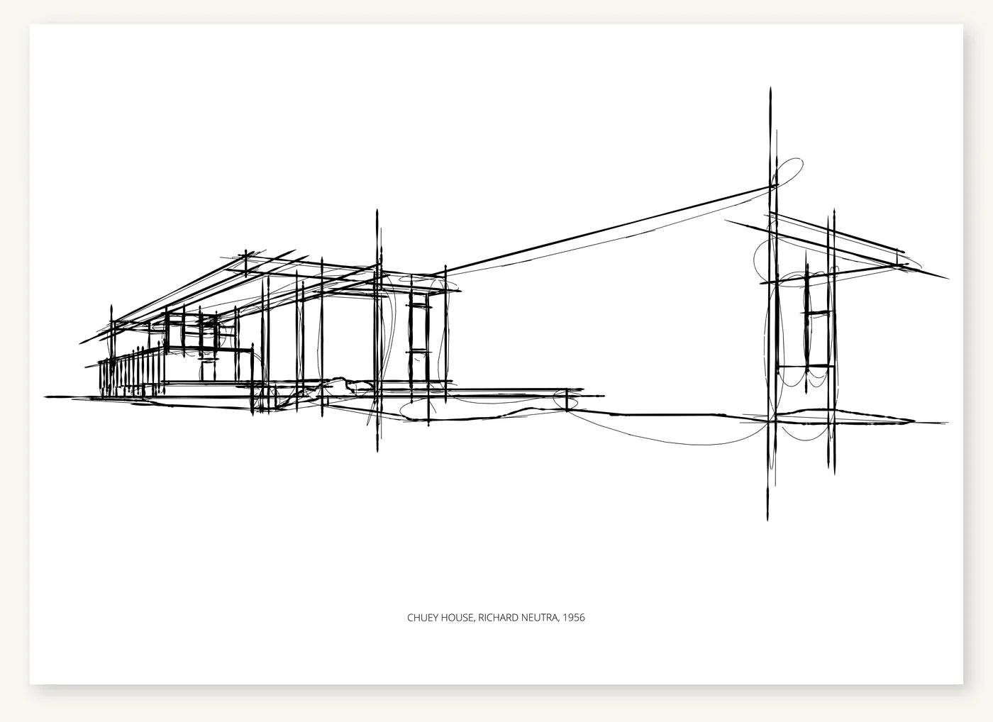 FK-062 The Chuey House Freezketch architectural sketch preview