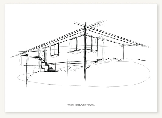 FK-045 The Cree House Freezketch architectural sketch preview