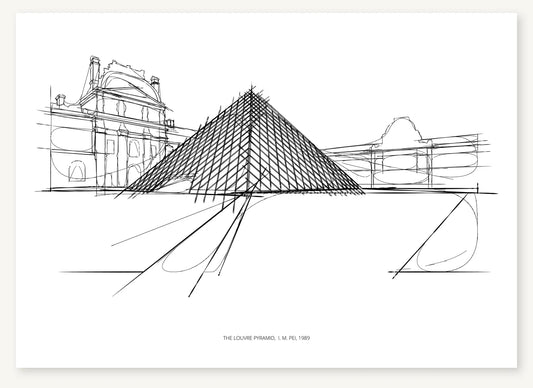 FK-090 The Louvre Museum Freezketch architectural sketch preview