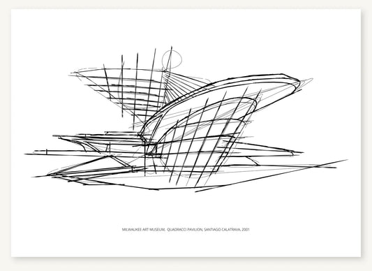 FK-120 The Milwaukee Art Museum Freezketch architectural sketch preview