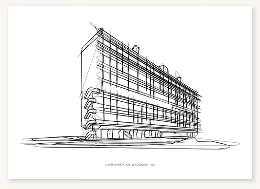 FK-010 Unite d?Habitation Freezketch architectural sketch preview