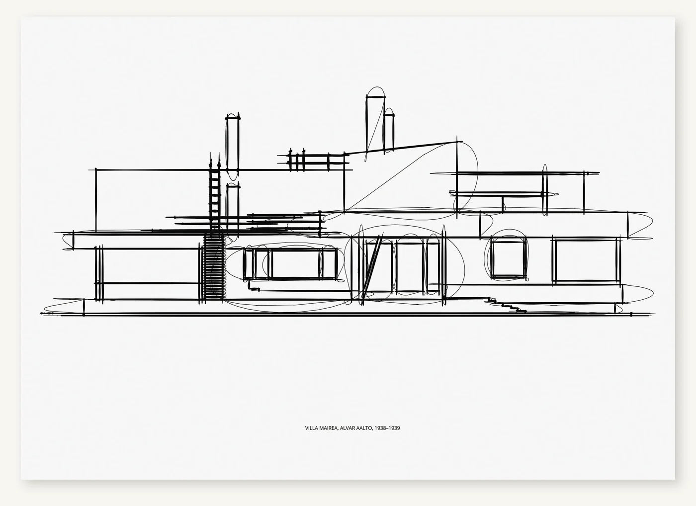 FK-036 Villa Mairea Freezketch architectural sketch preview