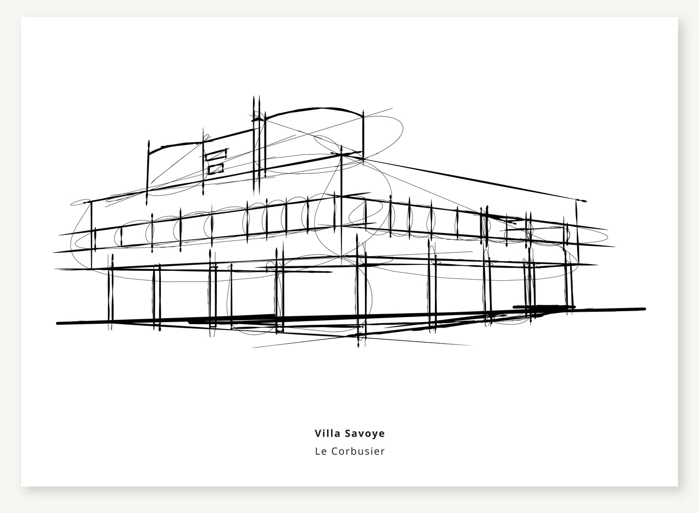 FK-122 Villa Savoye Freezketch architectural sketch preview
