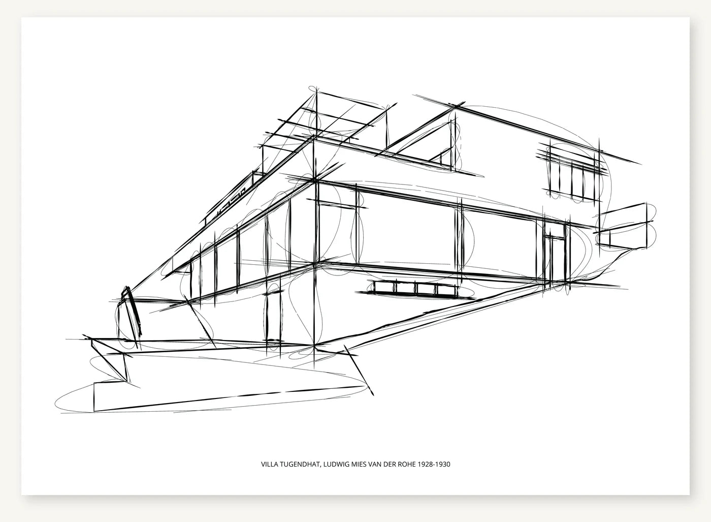 FK-037 Villa Tugendhat Freezketch architectural sketch preview