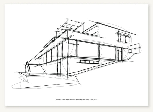 FK-037 Villa Tugendhat Freezketch architectural sketch preview