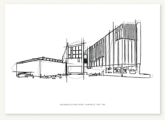 FK-055 Wolfsburg Cultural Center Freezketch architectural sketch preview