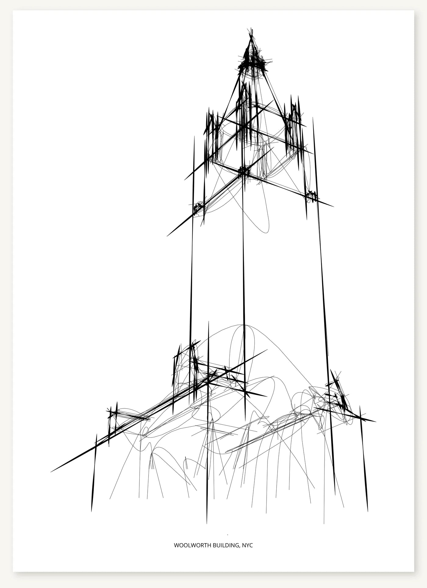 FK-156 Woolworth Building Freezketch architectural sketch preview