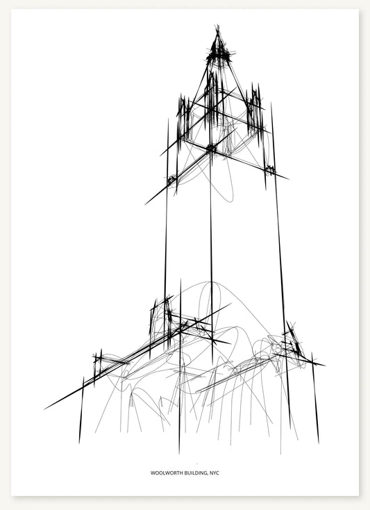 FK-156 Woolworth Building Freezketch architectural sketch preview