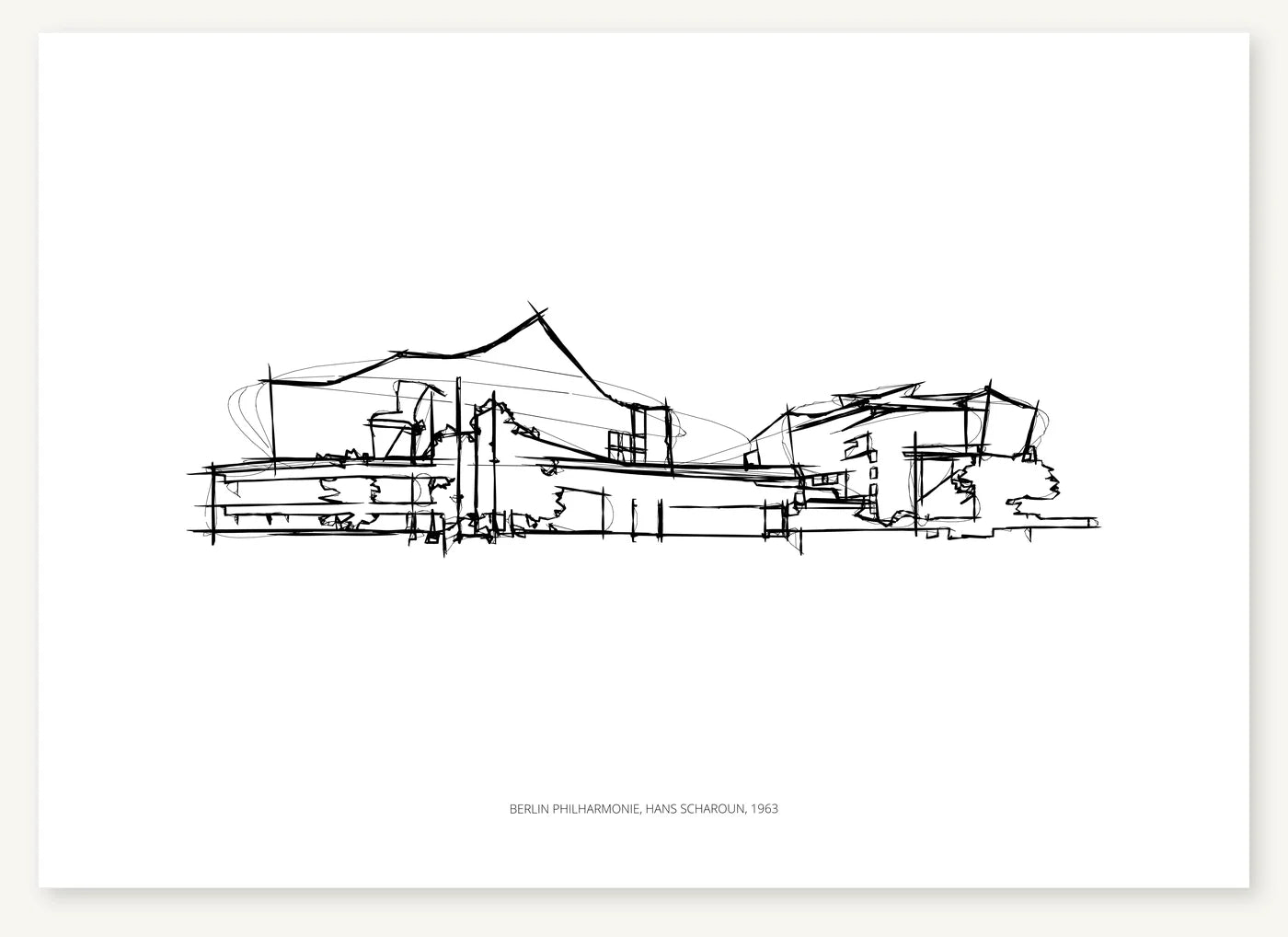 FK-193 Berlin Philharmonie architectural sketch preview